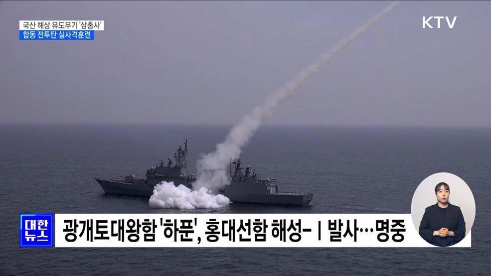 국산 해상유도탄 '해궁·해룡·해성' 실사격훈련···"모두 명중"