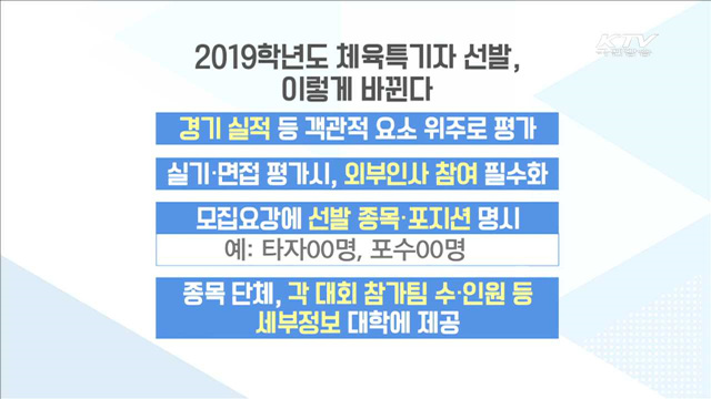 2019학년도 대입…'체육특기자전형' 객관성 강화