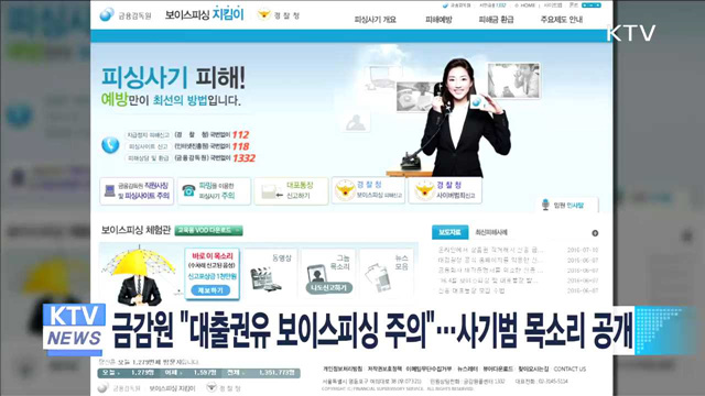 금감원 "대출권유 보이스피싱 주의"…사기범 목소리 공개