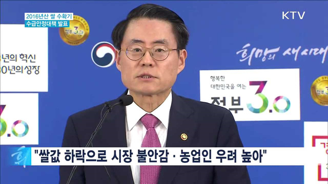 쌀수급 안정대책…"초과물량 연내 시장격리"