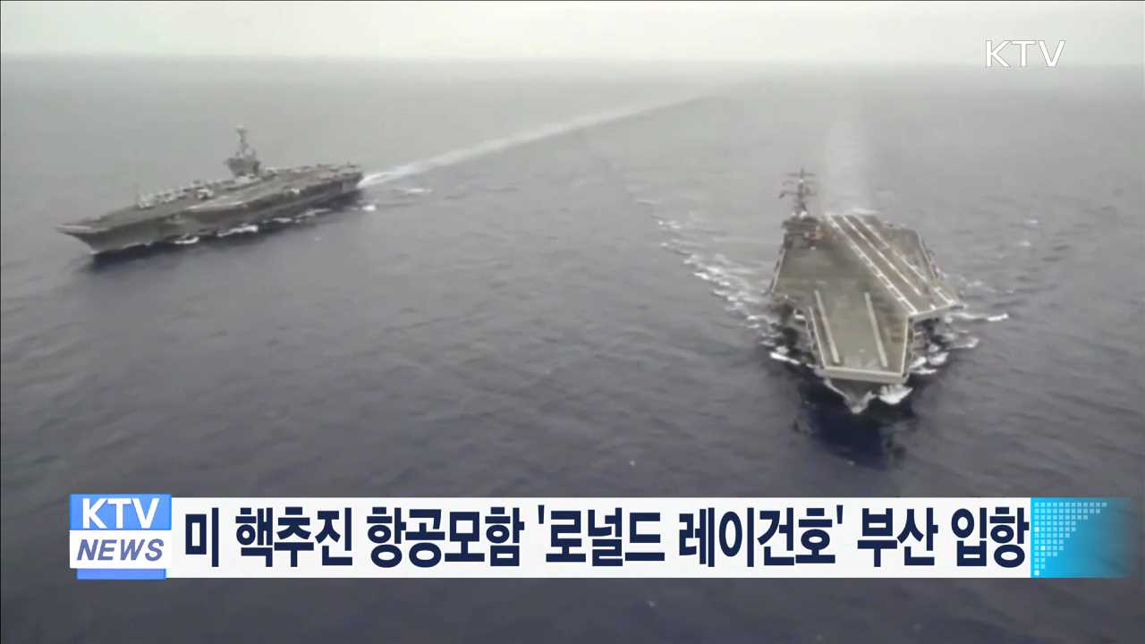 미 핵추진 항공모함 '로널드 레이건호' 부산 입항