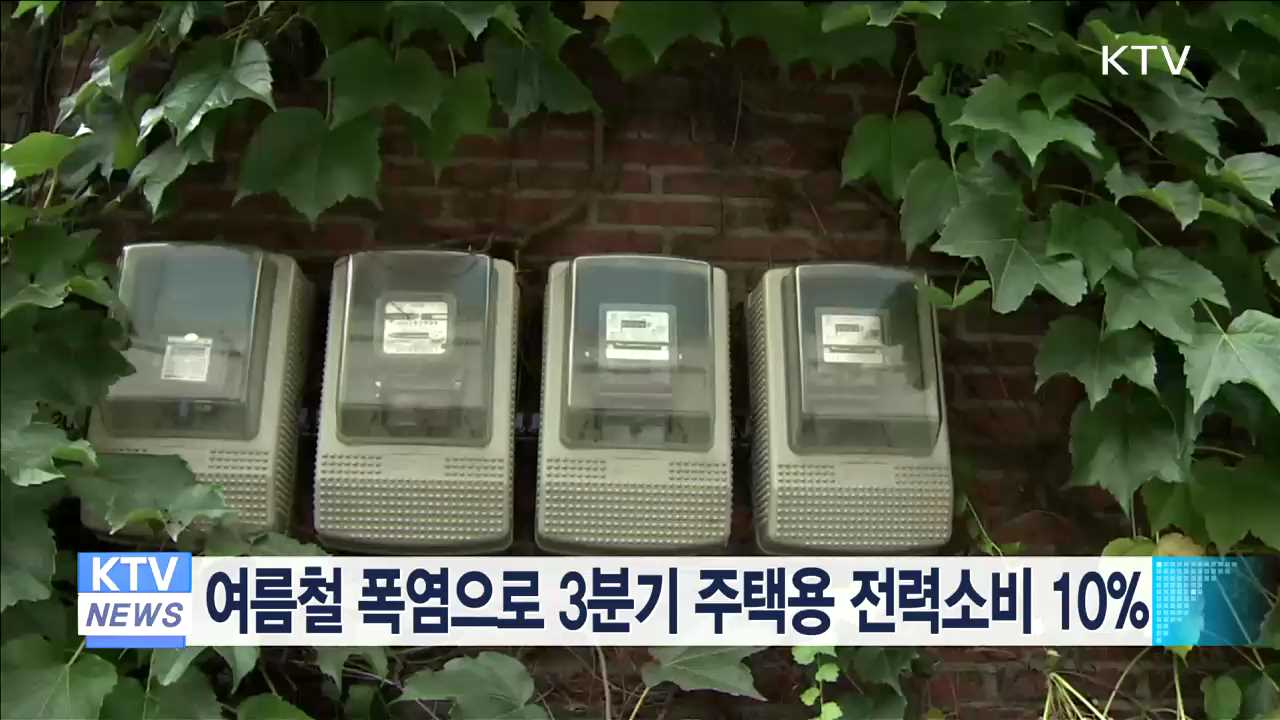 여름철 폭염으로 3분기 주택용 전력소비 10%