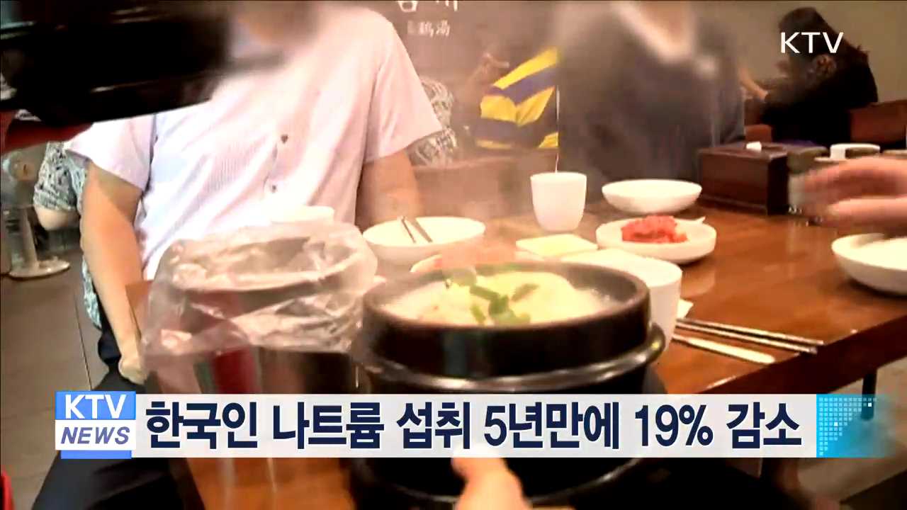 한국인 나트륨 섭취 5년만에 19% 감소