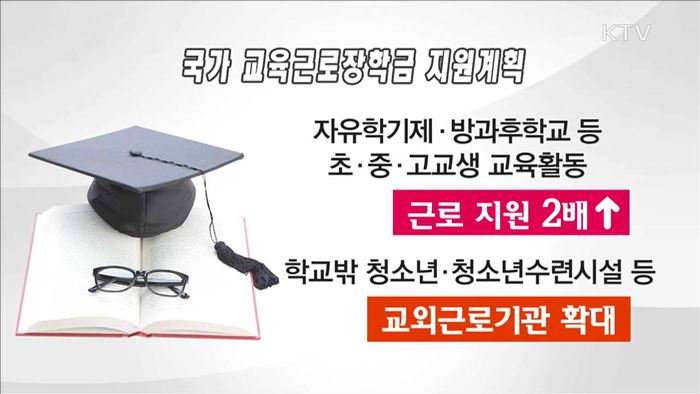 올해 국가 교육근로장학금 2천600억 원 지원