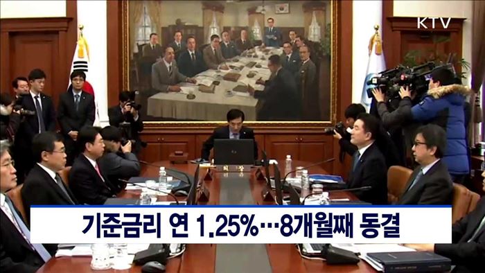 기준금리 연 1.25%…8개월째 동결