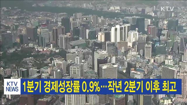 1분기 경제성장률 0.9%…작년 2분기 이후 최고