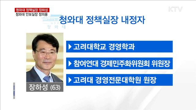 정책실장 장하성·안보실장 정의용 임명