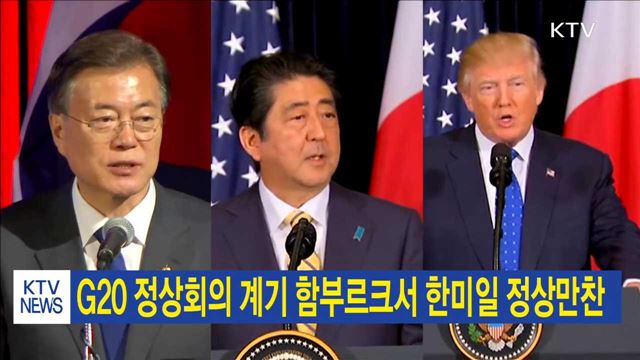 G20 정상회의 계기 함부르크서 한미일 정상만찬