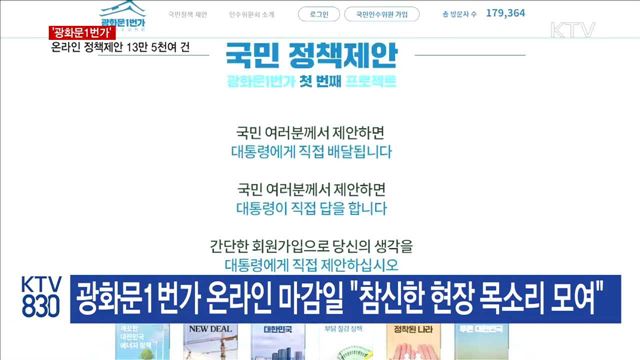 광화문1번가…온라인 정책제안 '13만 5천여 건'