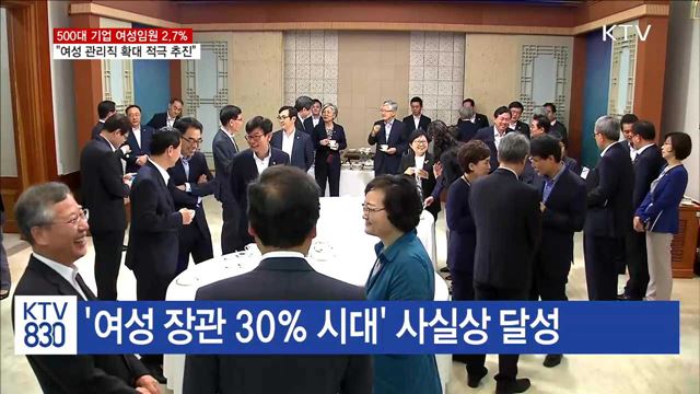 500대 기업 여성임원 2.7%…"여성 관리직 확대 적극 추진"