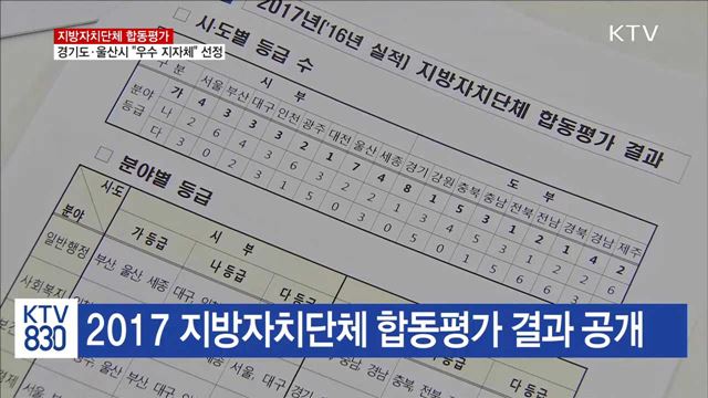 경기도·울산시 '가장 우수'…지자체 합동 평가