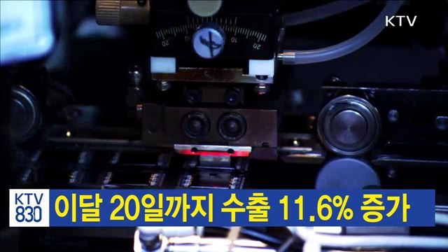 이달 20일까지 수출 11.6% 증가