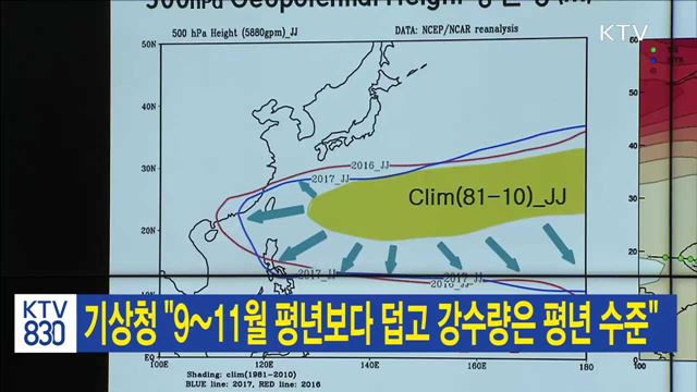 기상청 "9~11월 평년보다 덥고 강수량은 평년 수준"