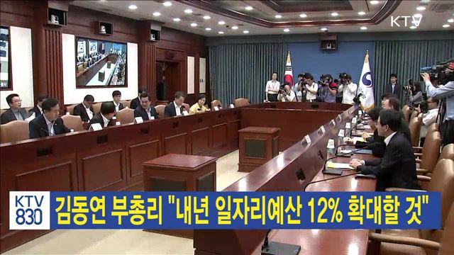 김동연 부총리 "내년 일자리예산 12% 확대할 것"