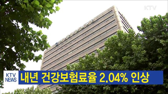 내년 건강보험료율 2.04% 인상