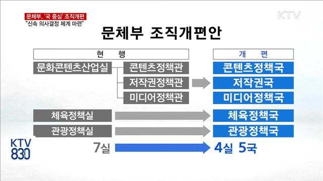 문체부, '국' 중심 조직개편…신속 의사결정 체계 마련