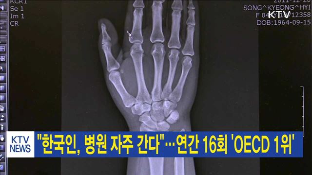 "한국인, 병원 자주 간다"…연간 16회 'OECD 1위'