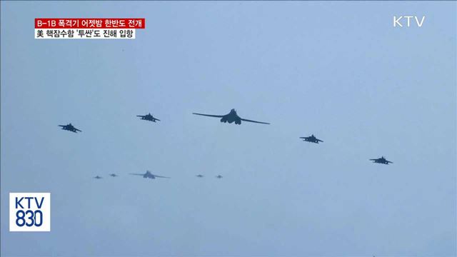 美전략폭격기 'B-1B'·핵잠수함 '투싼' 한반도 전개