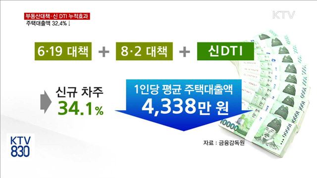 부동산대책·신 DTI 누적 효과로 대출액 32%↓