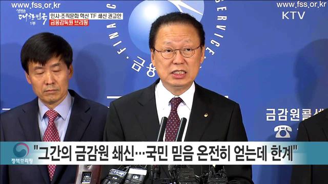 인사·조직문화 혁신 TF 쇄신 권고안 금융감독원 브리핑