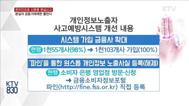 온라인으로 신분증 분실신고…금융거래제한 풀린다