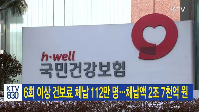 6회 이상 건보료 체납 112만 명…체납액 2조 7천억 원