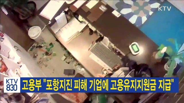 고용부 "포항지진 피해 기업에 고용유지지원금 지급"