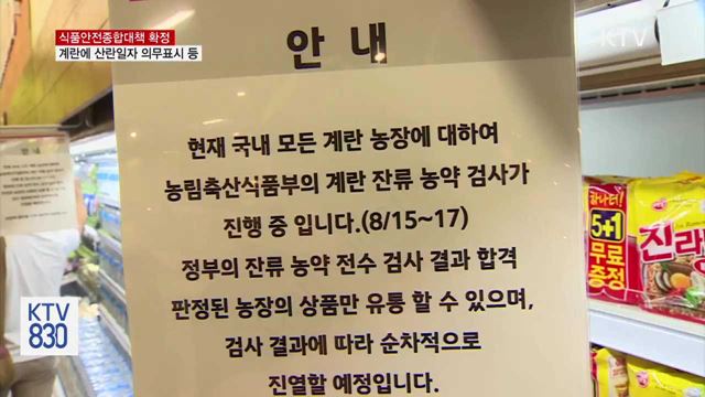 계란에 '산란일자' 의무 표시…식품안전 종합대책 확정