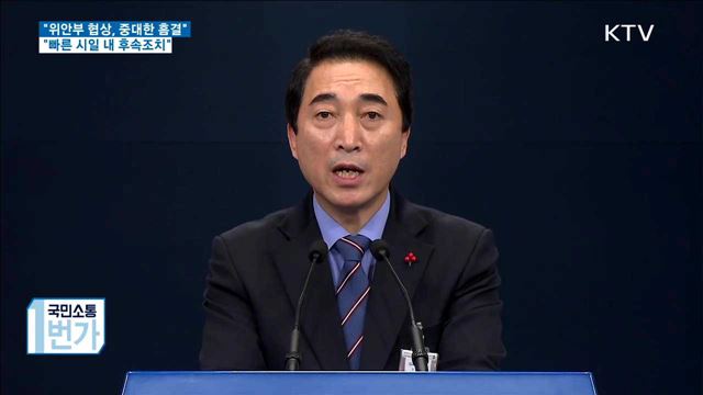 "위안부협상, 중대한 흠결…빠른 시일내 후속조치"