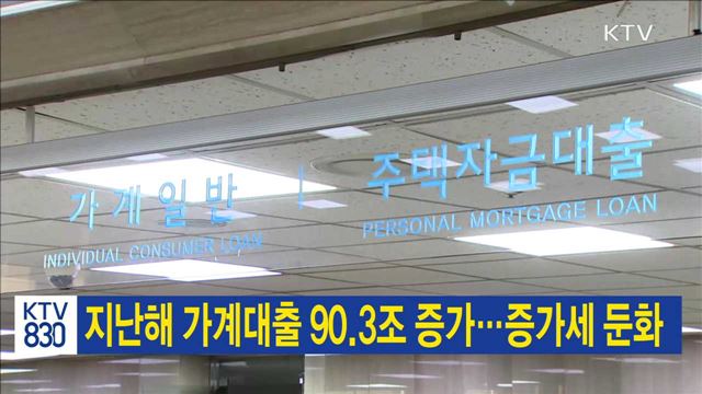 지난해 가계대출 90.3조 증가…증가세 둔화