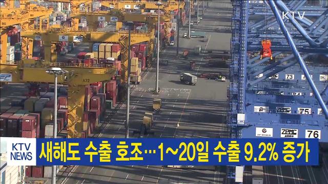 새해도 수출 호조…1~20일 수출 9.2% 증가
