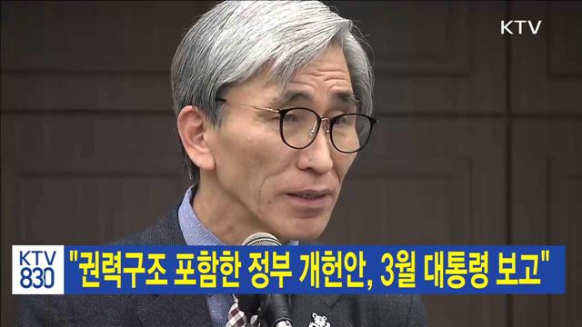 "권력구조 포함한 정부 개헌안, 3월 대통령 보고"