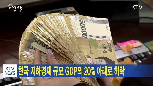 한국 지하경제 규모 GDP의 20% 아래로 하락 