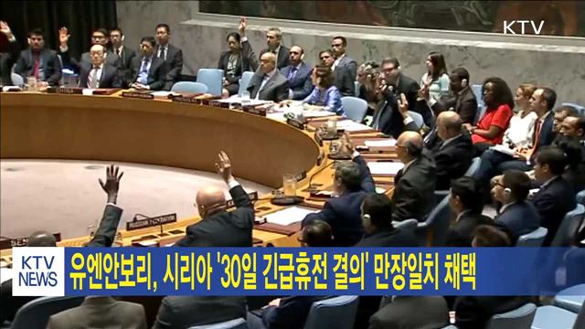 유엔안보리, 시리아 '30일 긴급휴전 결의' 만장일치 채택