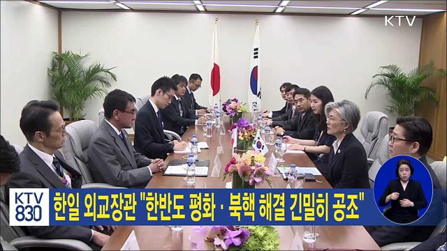 한일 외교장관 "한반도 평화·북핵 해결 긴밀히 공조"