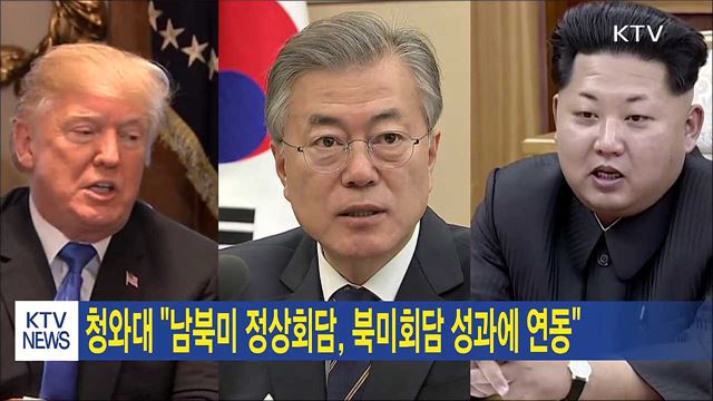 청와대 "남북미 정상회담, 북미회담 성과에 연동"