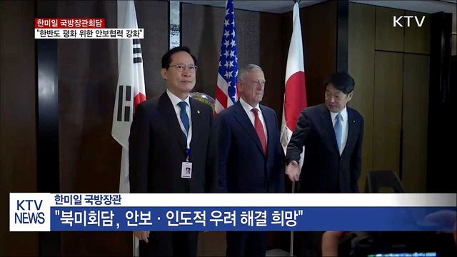한미일 국방 "한반도 평화 위한 안보협력 강화"