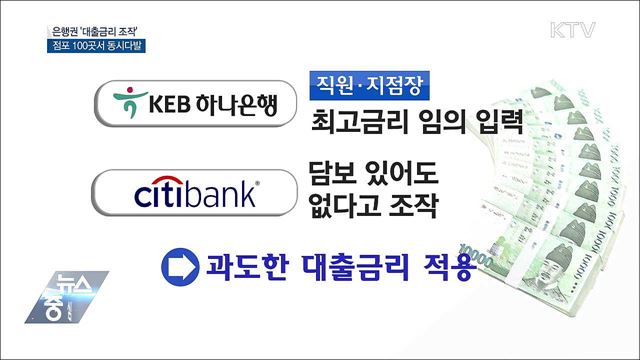 '대출금리 조작' 은행점포 100여 곳···"집중점검"