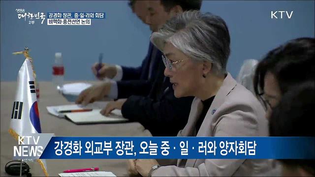 강경화 장관, 중·일·러와 양자회담···비핵화 논의