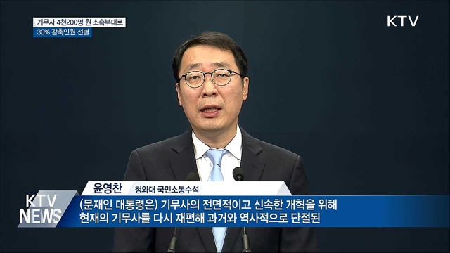 기무사 4천200명 해체 동시 원대복귀···인적 쇄신