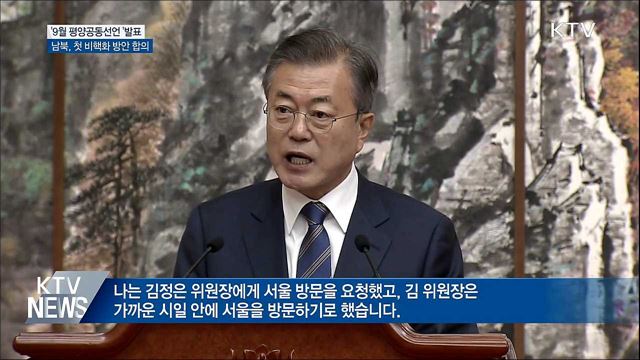 '9월 평양공동선언' 발표···첫 비핵화 방안 합의