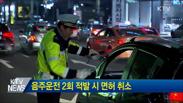 음주운전 2회 적발 시 면허 취소