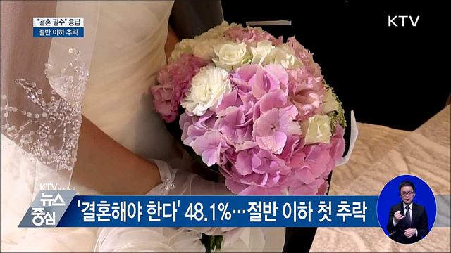"결혼해야 한다" 응답 절반 이하 추락