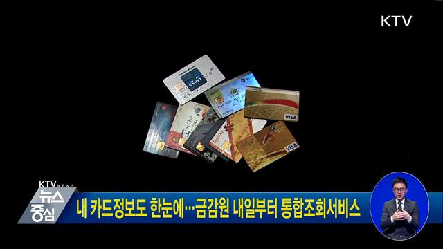 내 카드정보도 한눈에···금감원 내일부터 통합조회서비스