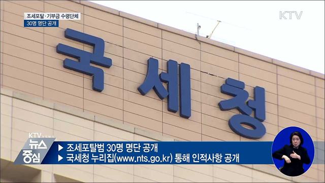 신원·콜마 회장 등 조세포탈범 30명 공개