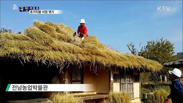 정겨운 '초가 지붕 이엉 엮기'  눈길