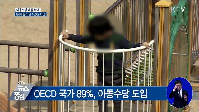 아동수당 대상 확대···84개월 미만 100% 지급