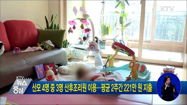 산모 4명 중 3명 산후조리원 이용···평균 2주간 221만원 지출