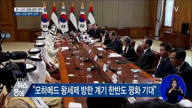 한-UAE 공동성명 채택···신산업 협력 강화