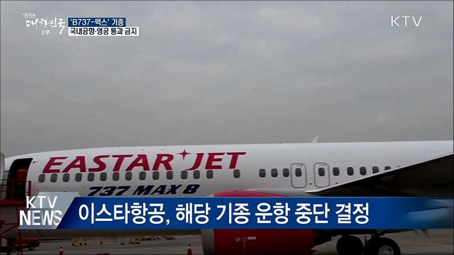 'B737-맥스' 국내 공항 이착륙·영공 통과 금지